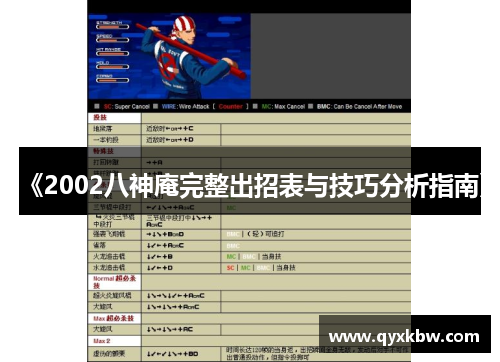 《2002八神庵完整出招表与技巧分析指南》